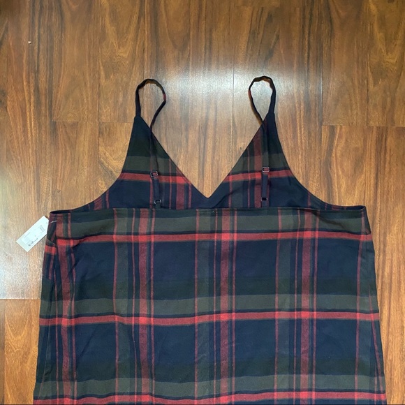 BP. Brass Plum Plaid Ruffle Surplice Tank Dress - Picture 9 of 9